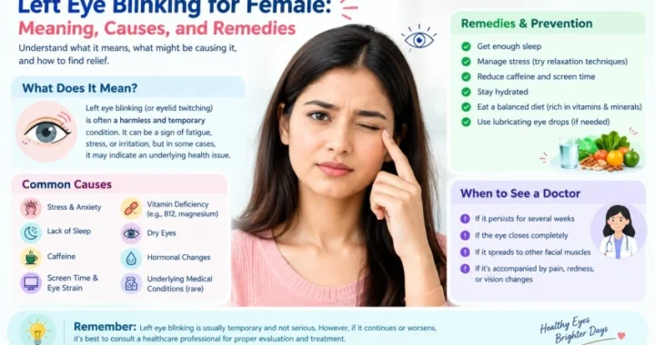 Left Eye Blinking for Female: Meaning, Causes, and Remedies