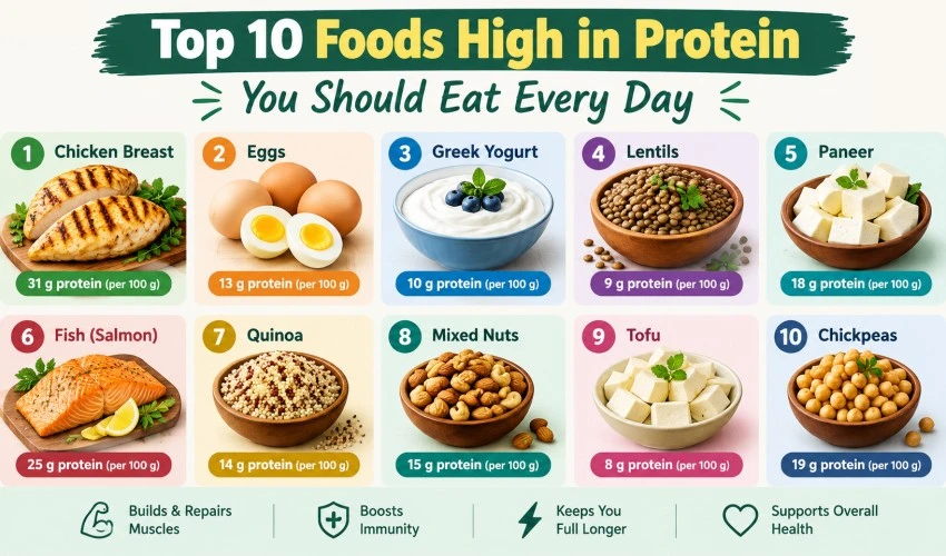 Top 10 Foods High in Protein You Should Eat Every Day